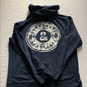 Doughnuts and Deadlifts floral hoodie